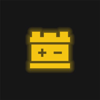 Pil sarısı parlak neon simgesi