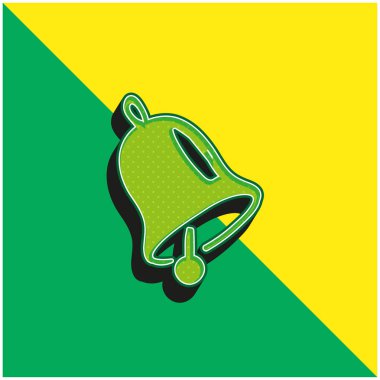 Bell Green ve sarı modern 3D vektör simgesi logosu