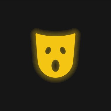 Şaşkınlık Maskesi sarı parlak neon simgesi