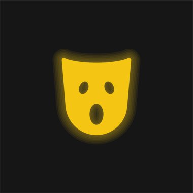 Şaşkınlık Maskesi sarı parlak neon simgesi