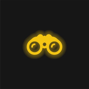 Dürbünler sarı parlayan neon simgesi