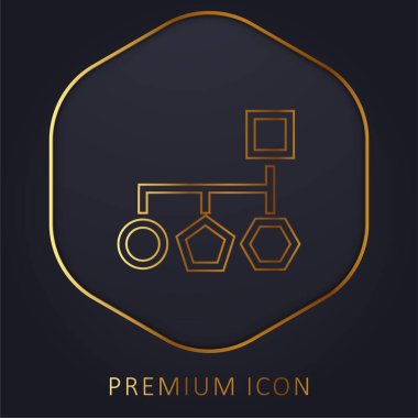 Block Scheme Of Basic Geometrical Shapes golden line premium logo or icon clipart