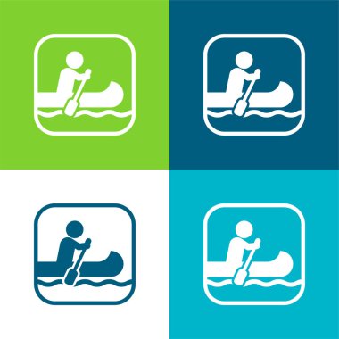 Boating Sign Flat four color minimal icon set clipart
