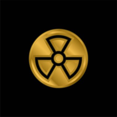 Atomik altın kaplama metalik simge veya logo vektörü