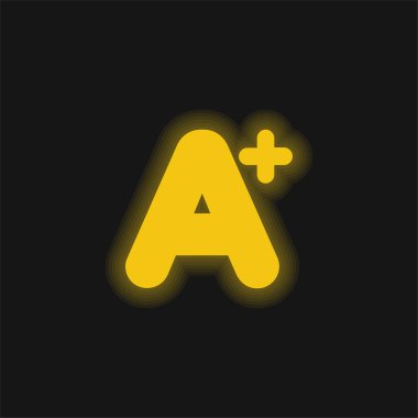 A + Mark sarı parlak neon simgesi