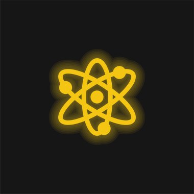 Atom sarısı parlak neon simgesi