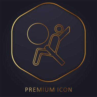 Hava yastığı altın çizgi prim logosu veya simgesi