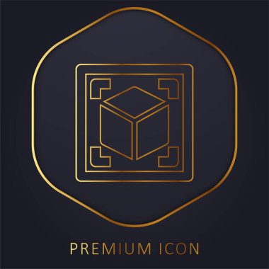 3ds altın çizgi premium logo veya simge