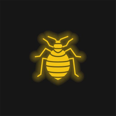 Bed Bug sarı parlak neon simgesi
