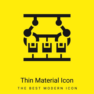 Assembling minimal bright yellow material icon clipart