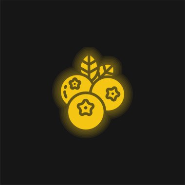 Yaban mersini sarısı parlak neon simgesi