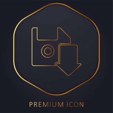 Ok altın çizgi premium logosu veya simgesi