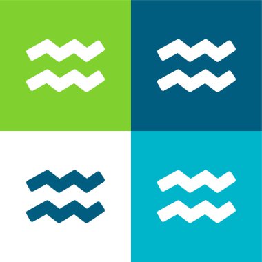 Kova Düz 4 renk simgesi seti