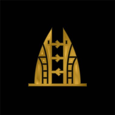 Bahreyn altın kaplama metalik simge veya logo vektörü