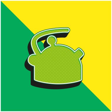 Kazan Silueti Yeşil ve Sarı 3D vektör simgesi