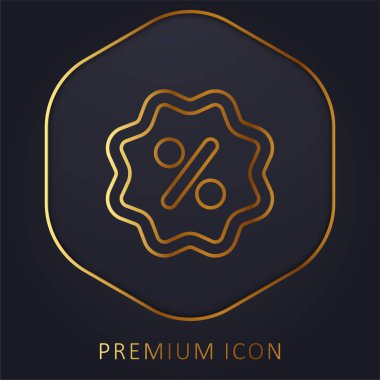 Rozet altın çizgi prim logosu veya simgesi