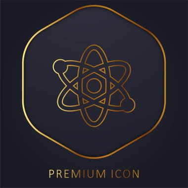 Atom altın çizgisi prim logosu veya simgesi