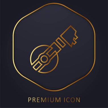 Bouzouki altın çizgisi prim logosu veya simgesi