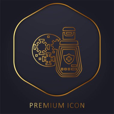 Antibacterial Gel golden line premium logo or icon clipart