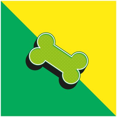 Kemik Yeşil ve Sarı Modern 3D vektör simgesi logosu