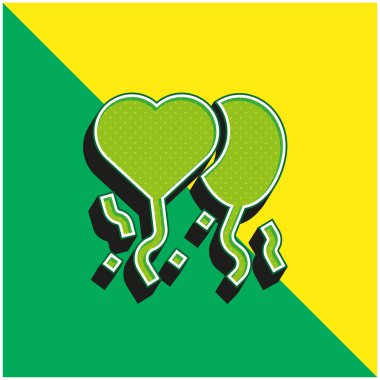 Balonlar yeşil ve sarı modern 3d vektör simgesi logosu