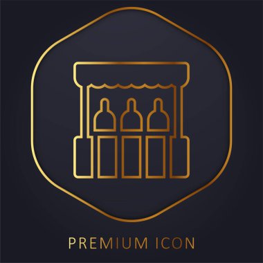 Booth altın çizgi prim logosu veya simgesi