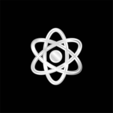 Atom Enerjisi gümüş kaplama metalik simge