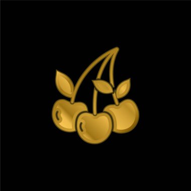 Böğürtlen altın kaplama metalik simge veya logo vektörü