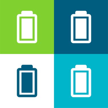 Batarya Düz 4 renk en küçük simge seti