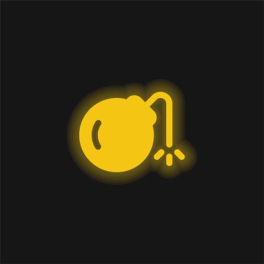 Bomba sarısı parlak neon simgesi