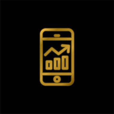 Analitik altın kaplama metalik simge veya logo vektörü