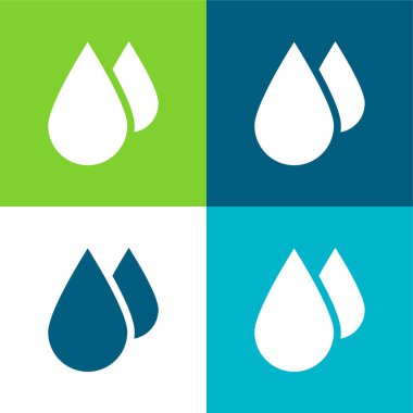 Kan Düz 4 renk simgesi seti