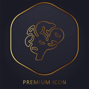 Beyin altın çizgisi prim logosu veya simgesi
