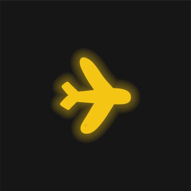 Uçak Modu sarı parlayan neon simgesi