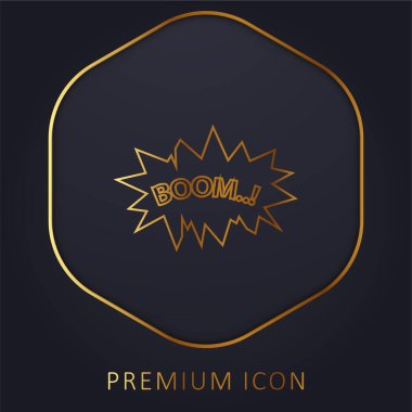 Boom altın çizgi prim logosu veya simgesi