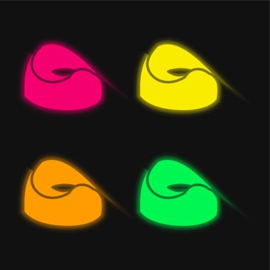 Bebek Potty dört renkli parlayan neon vektör simgesi