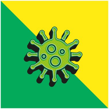 Bakteri Yeşil ve Sarı modern 3d vektör simgesi logosu