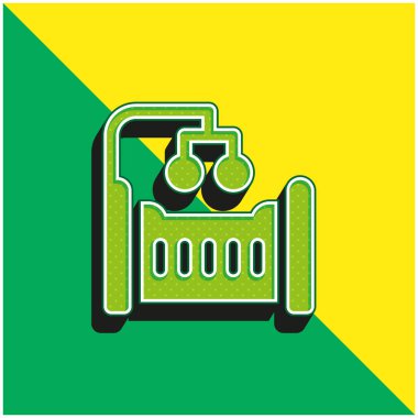 Bebek Beşiği Yeşil ve Sarı 3D vektör simgesi logosu