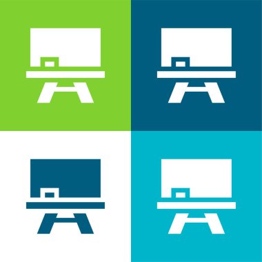 Tahta Düz 4 renk en küçük simge kümesi