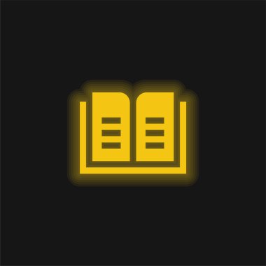 Kitap sarı parlak neon simgesi