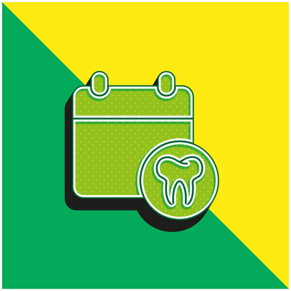 Appointment Green and yellow modern 3d vector icon logo