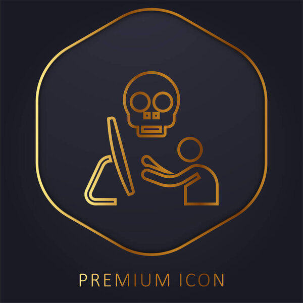 Anonymous golden line premium logo or icon