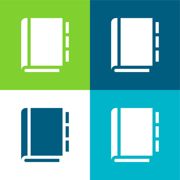 Книга назначений Плоская четырехцветная минимальная иконка