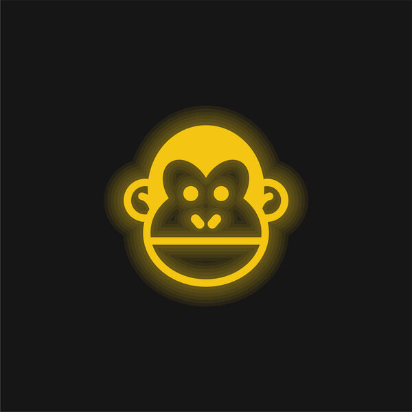 Желтый светящийся неоновый значок