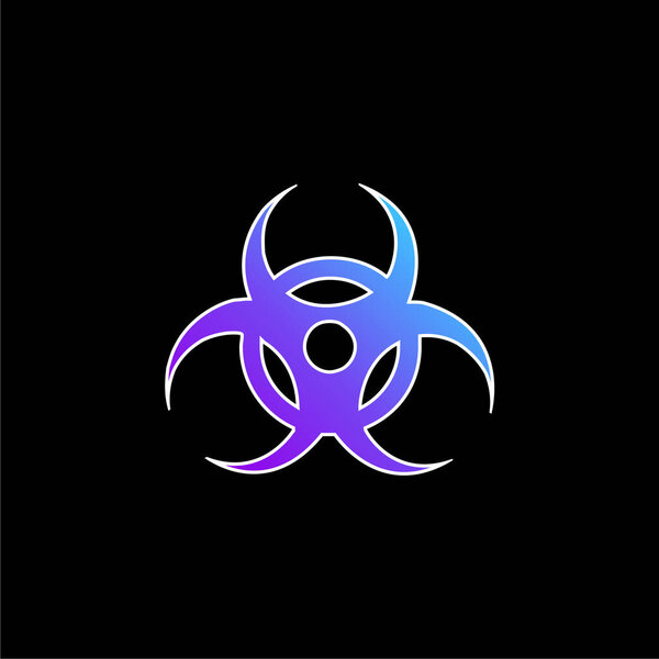 Biohazard blue gradient vector icon