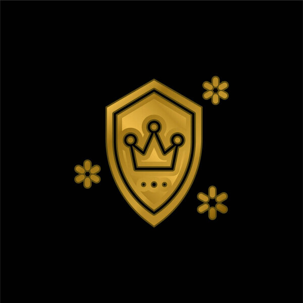 Badge gold plated metalic icon or logo vector