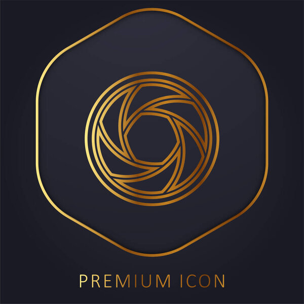 Aperture golden line premium logo or icon