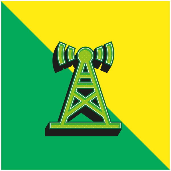 Antenna Green and yellow modern 3d vector icon logo