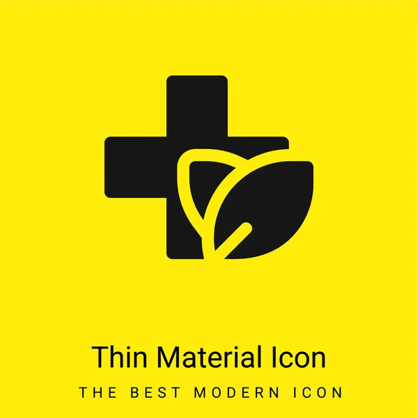 Alternative Medicine Minimal Bright Yellow Material Icon — ストックベクタ
