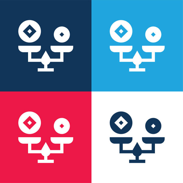 Balance blue and red four color minimal icon set